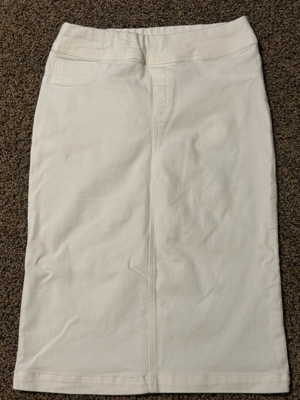 Main Street Exchange White Denim Skirt